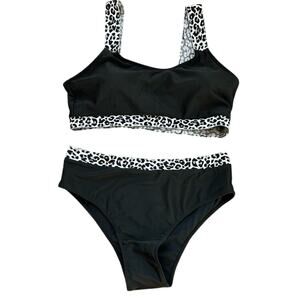 CLEARANCE  CLEARANCE Swimsuit 2 Piece NWOT 2XL SHEIN Curve Leopard Black Resort